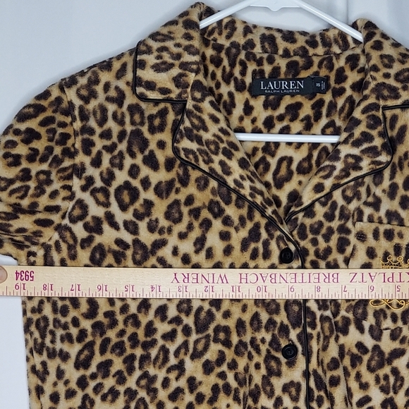 Polo Black Label Pajama Set XS Fleece Embroidered Logo Button Collar Animal Prin - Picture 9 of 12